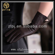 2016 ladies' fashion brown dress sheep leather gloves